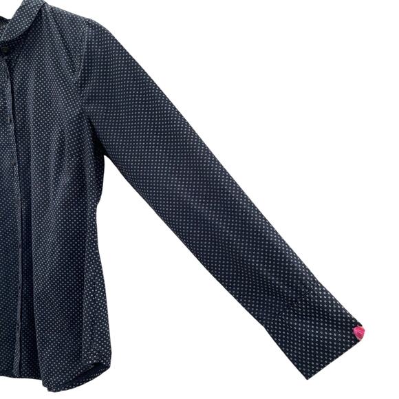 J. Crew Perfect Fit 100% Cotton Navy Blue Button Front Rounded Collar Shirt 6 - Picture 2 of 8